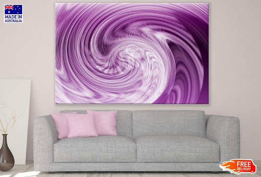 Purple Digital Curves Abstract Design Print 100% Australian Made