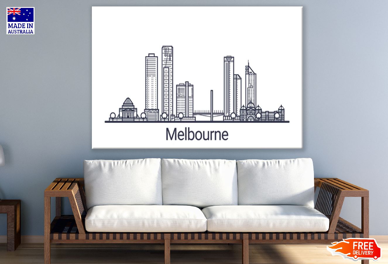 Melbourne City Vector Design Print 100% Australian Made