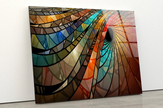 Colorful Abstract Pattern Design Acrylic Glass Print Tempered Glass Wall Art 100% Made in Australia Ready to Hang