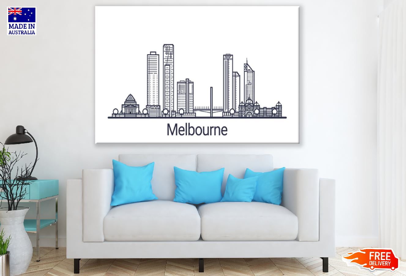 Melbourne City Vector Design Print 100% Australian Made