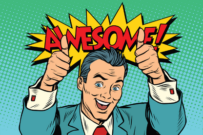 Awsome Quote & Business Man Vector Print 100% Australian Made