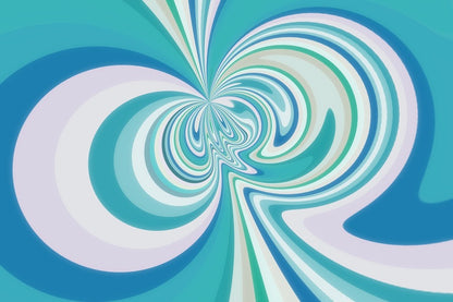 Green Blue & White Spiral Abstract Design Print 100% Australian Made
