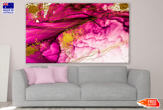 Pink & Gold Abstract Design Print 100% Australian Made