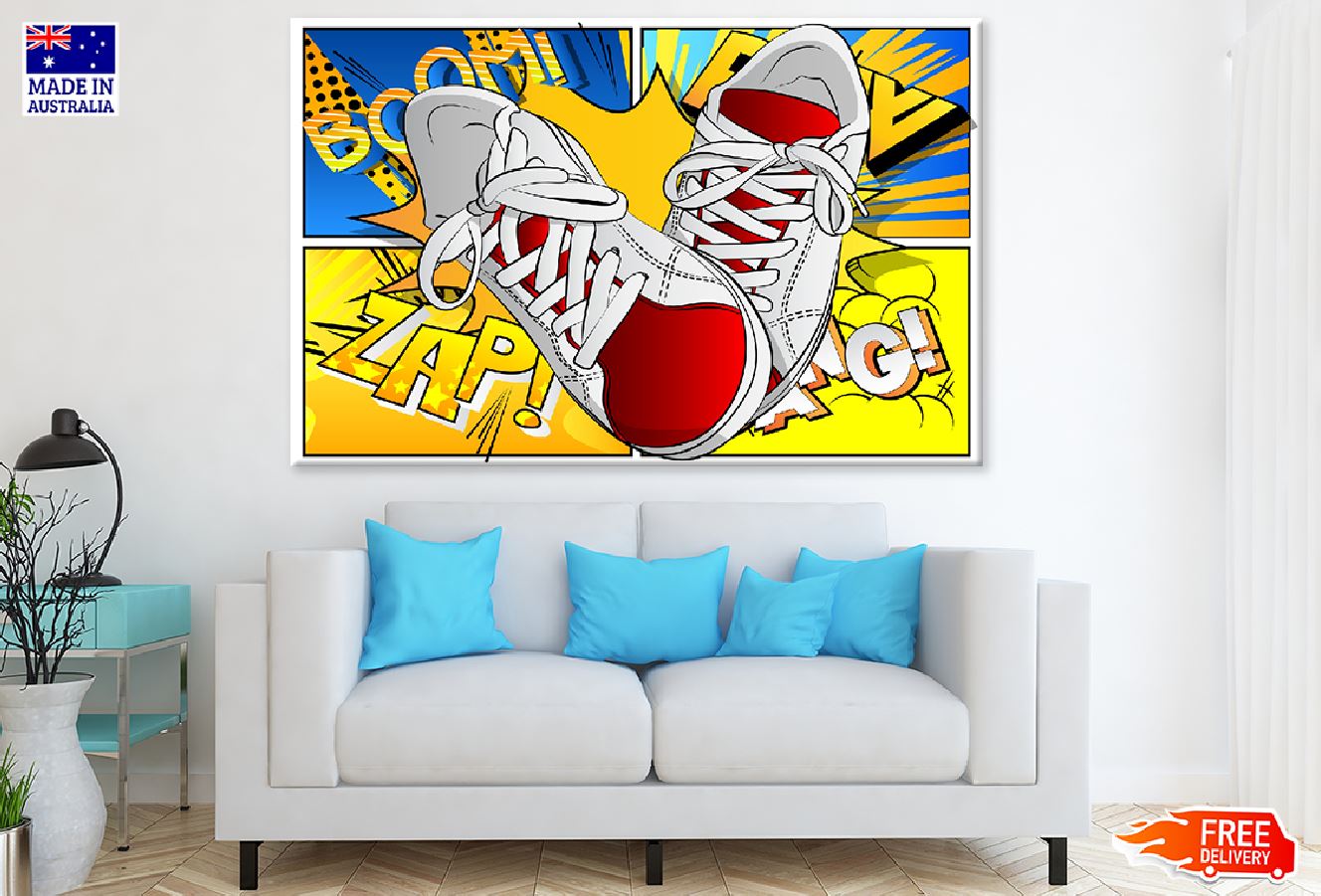 Shoes & BOOM ZAP Vector Illustration Print 100% Australian Made