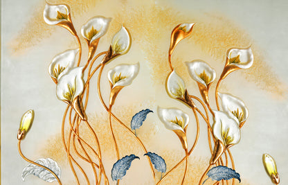 Gold & White Floral Design Print 100% Australian Made