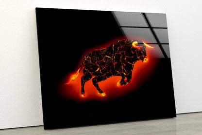 Bull Abstract Design Acrylic Glass Print Tempered Glass Wall Art 100% Made in Australia Ready to Hang