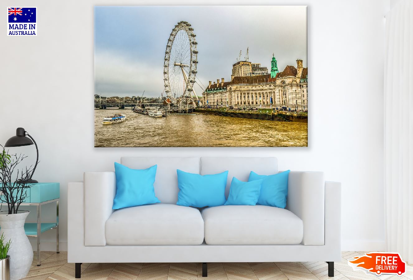 Millennium Wheel & River Thames in London Photograph Print 100% Australian Made