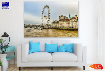 Millennium Wheel & River Thames in London Photograph Print 100% Australian Made