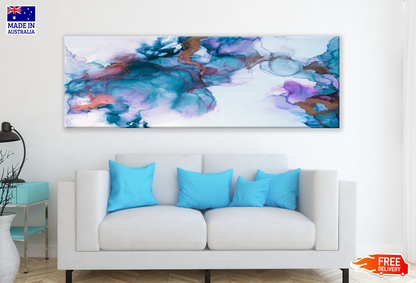 Panoramic Canvas Abstract Design High Quality 100% Australian made wall Canvas Print ready to hang