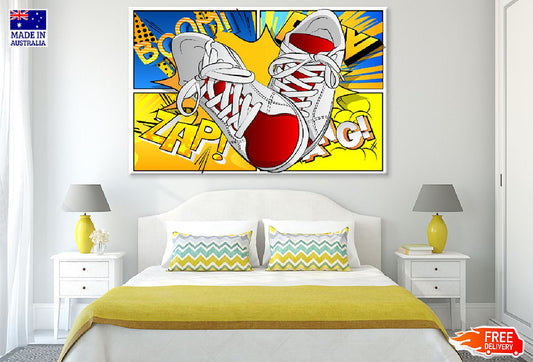 Shoes & BOOM ZAP Vector Illustration Print 100% Australian Made