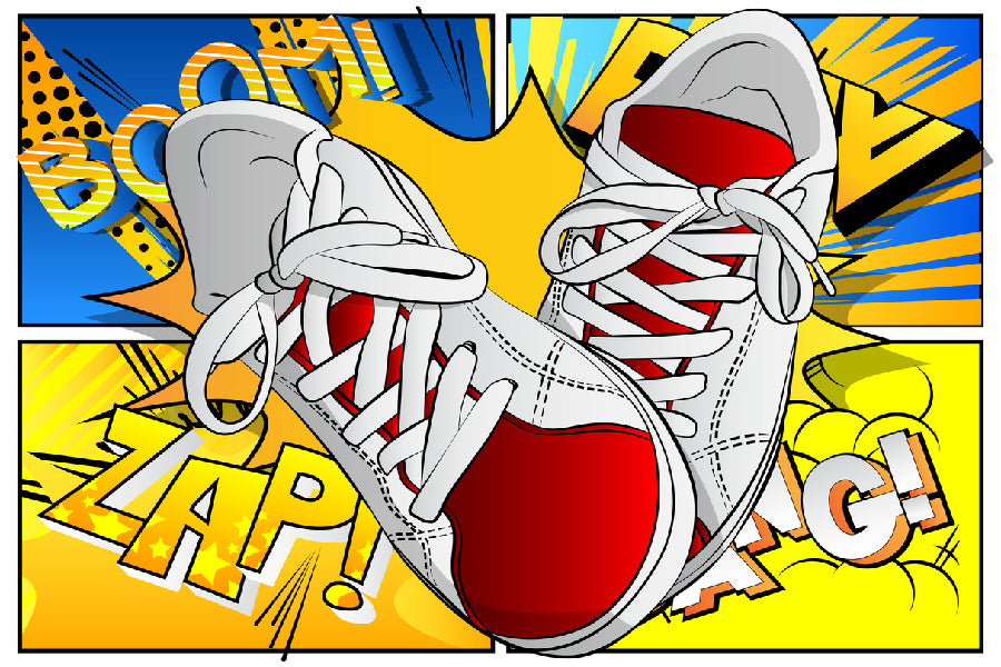 Shoes & BOOM ZAP Vector Illustration Print 100% Australian Made