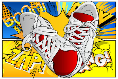Shoes & BOOM ZAP Vector Illustration Print 100% Australian Made