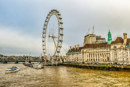Millennium Wheel & River Thames in London Photograph Print 100% Australian Made