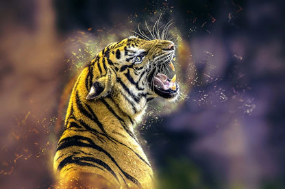 Tiger Portrait Oil Painting Home Decor Premium Quality Poster Print Choose Your Sizes