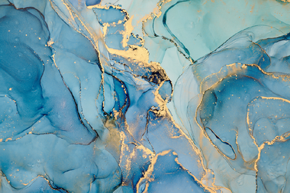 Blue & Gold Abstract Design Print 100% Australian Made