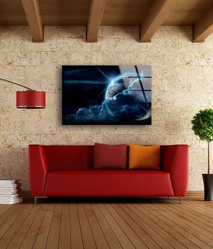 Moon & Clouds Photograph Acrylic Glass Print Tempered Glass Wall Art 100% Made in Australia Ready to Hang