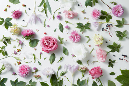 Pink White Flowers & Leaves View Photograph Print 100% Australian Made