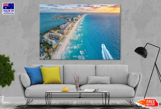 Cancun Beach Aerial View Mexico Photograph Print 100% Australian Made