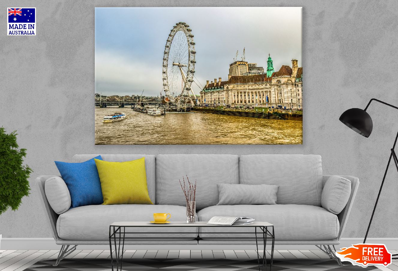 Millennium Wheel & River Thames in London Photograph Print 100% Australian Made