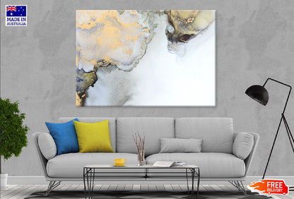 Black Grey & Gold Fluid Abstract Design Print 100% Australian Made