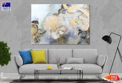 Black Purple & Gold Abstract Design Print 100% Australian Made
