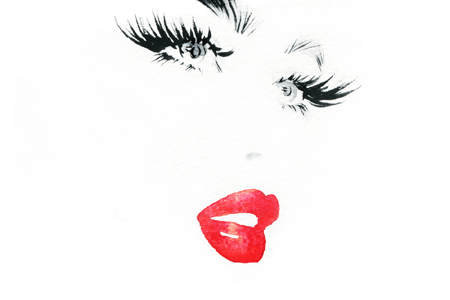 Makeup Woman Face Abstract Watercolor Painting Print 100% Australian Made