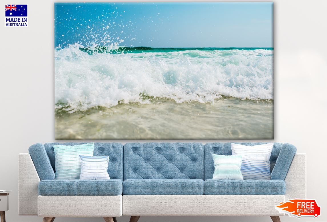 Crashing Wave Beach Scenery Photograph Print 100% Australian Made