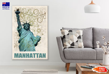 Liberty Statue Vintage Design Print 100% Australian Made