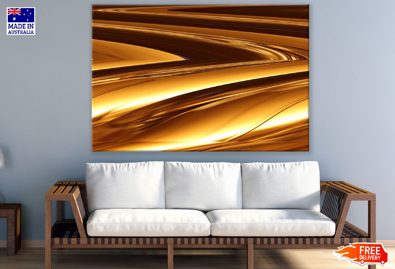 Orange Gold Abstract Design Print 100% Australian Made