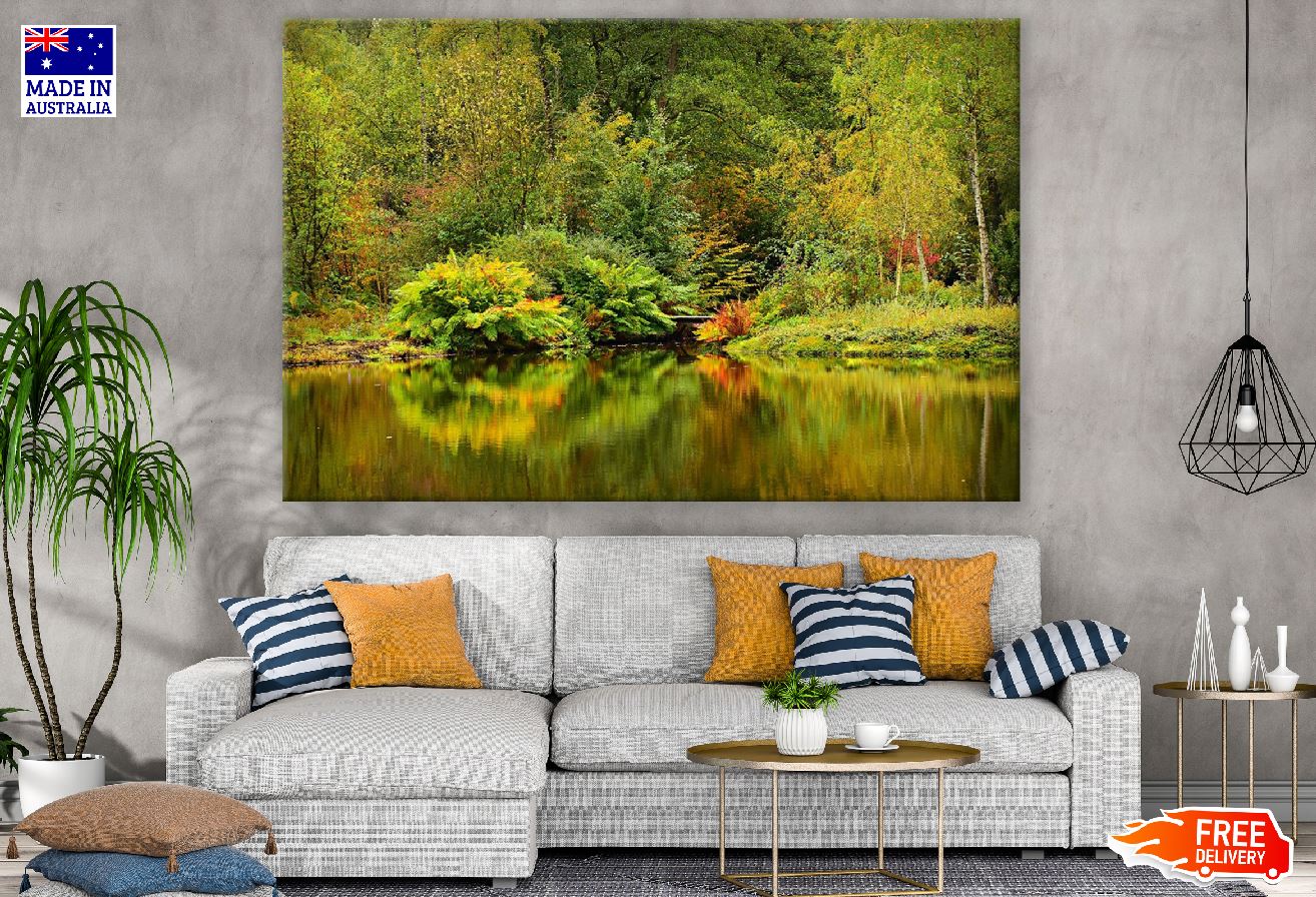 Autumn Nature Pond Trees Photograph Print 100% Australian Made