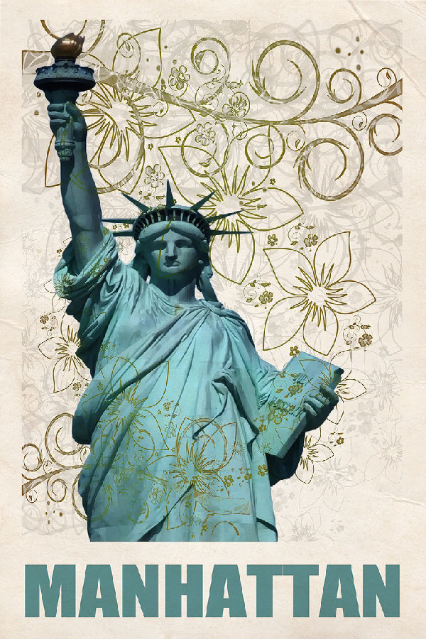 Liberty Statue Vintage Design Print 100% Australian Made