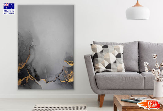 Gold Black & Grey Abstract Design Print 100% Australian Made