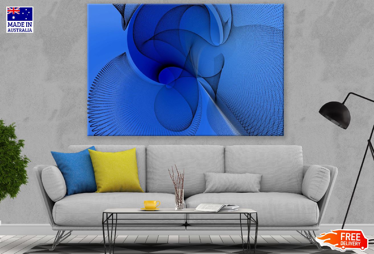 Blue Digital Abstract Design Print 100% Australian Made