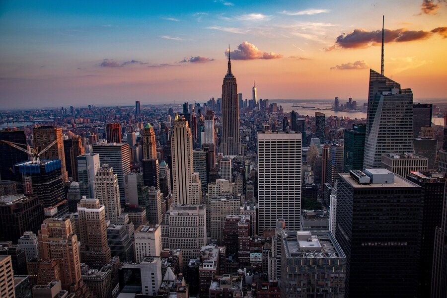 New York City with Skyscrapers Sunset Photograph Print 100% Australian Made
