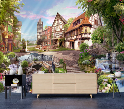 Wallpaper Murals Peel and Stick Removable Stunning Nature House Painting High Quality