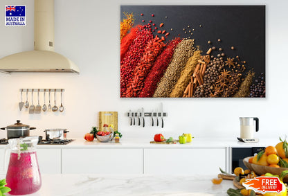 Colorful Spices Lines Closeup Photograph Print 100% Australian Made