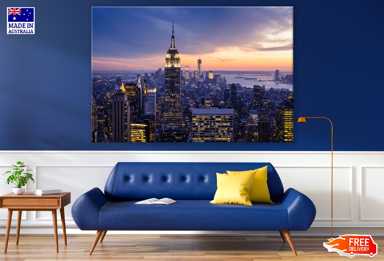 New York City with Skyscrapers at Sunset Photograph Print 100% Australian Made