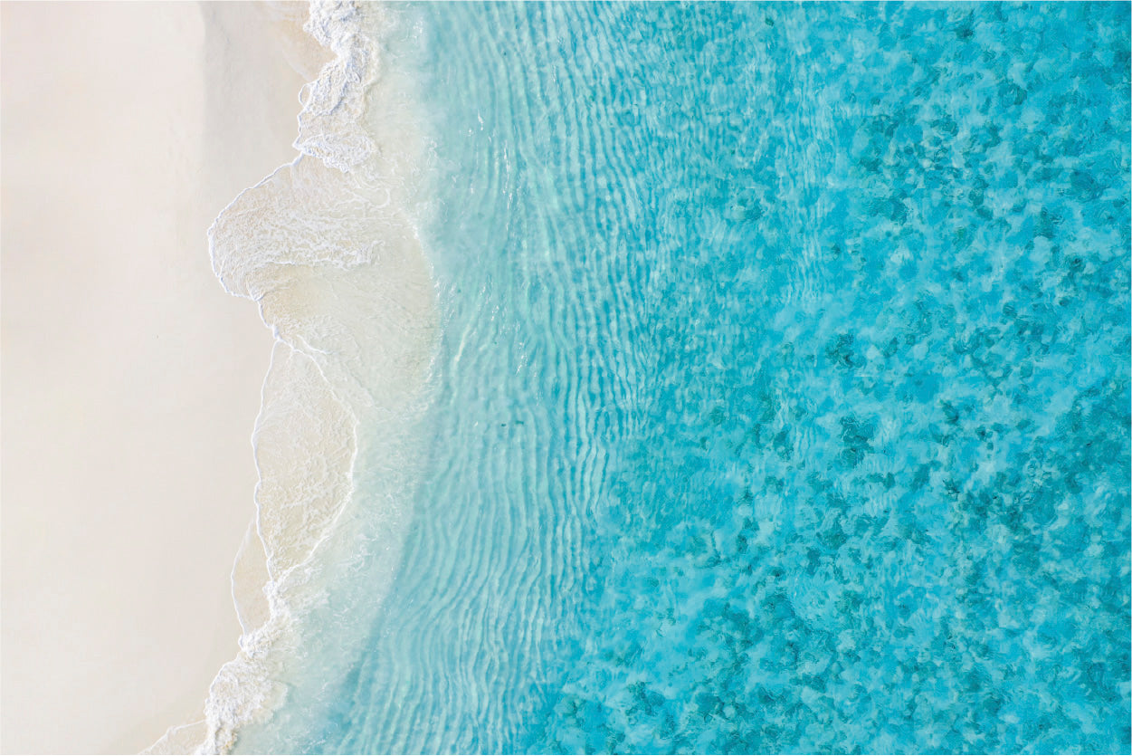 Bella Home Blue Sea Aerial With Drone View Print Canvas Ready to hang