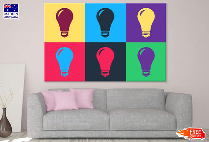 Colorful Light Bulb Collage Illustration Print 100% Australian Made