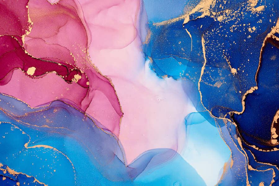 Pink Gold & Blue Abstract Design Home Decor Premium Quality Poster Print Choose Your Sizes