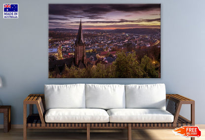 Marburg Town Aerial View Photograph, Germany Print 100% Australian Made