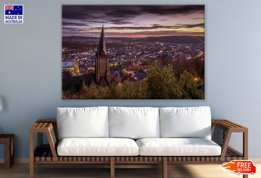 Marburg Town Aerial View Photograph, Germany Print 100% Australian Made
