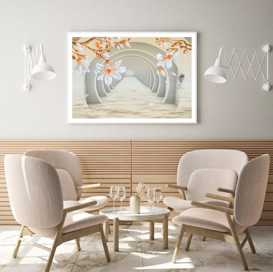 Colorful Flowers & Tunnel 3D Art Home Decor Premium Quality Poster Print Choose Your Sizes