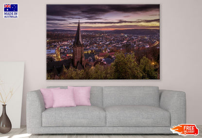 Marburg Town Aerial View Photograph, Germany Print 100% Australian Made