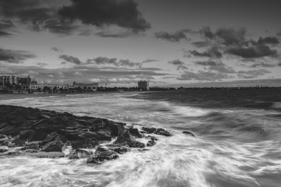 Sea Wave & Sky View B&W Photograph Print 100% Australian Made