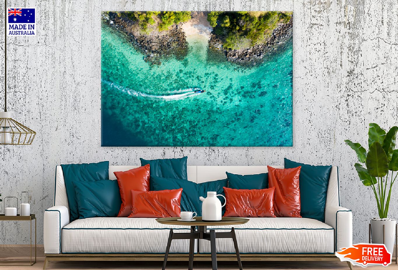 Phi Phi Islands Sea Aerial View Photograph Print 100% Australian Made