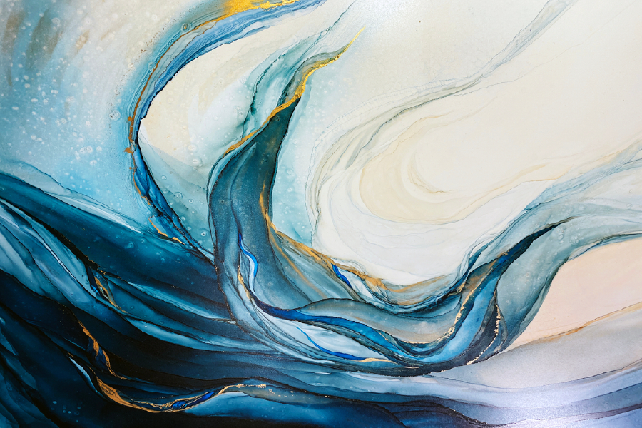 White & Blue Abstract Design Home Decor Premium Quality Poster Print Choose Your Sizes