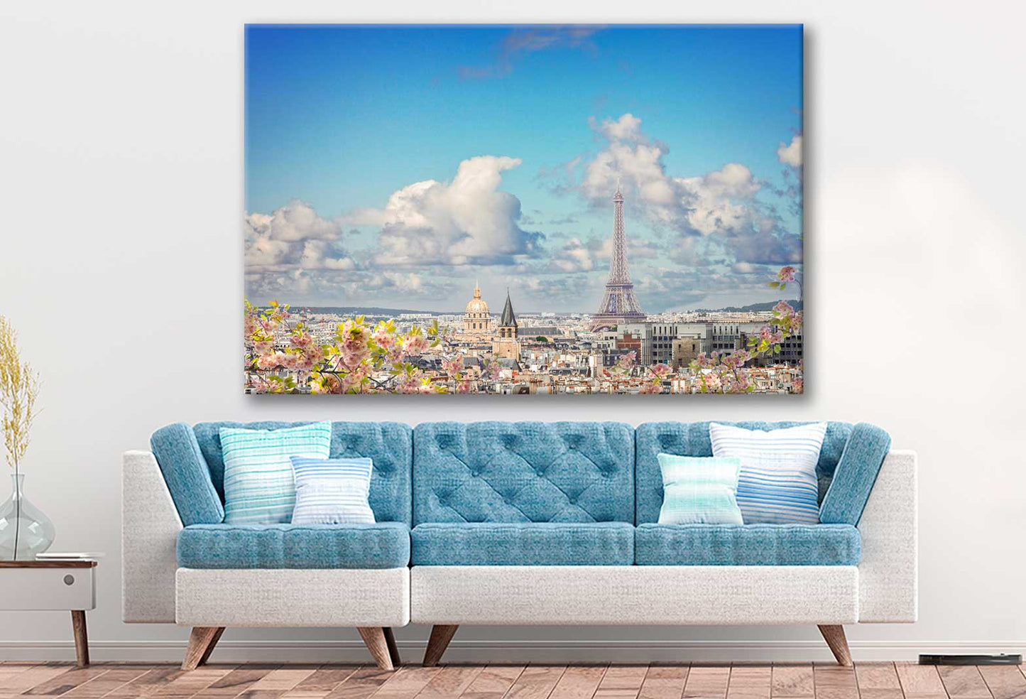 Bella Home Skyline of Paris With Eiffel Tower Print Canvas Ready to hang