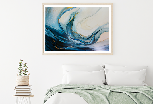 White & Blue Abstract Design Home Decor Premium Quality Poster Print Choose Your Sizes