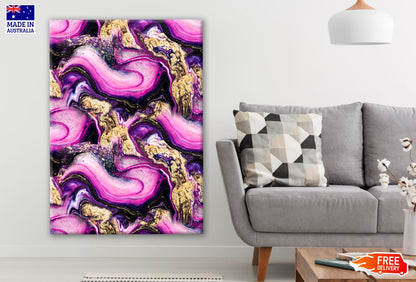 Pink & Gold Abstract Design Print 100% Australian Made